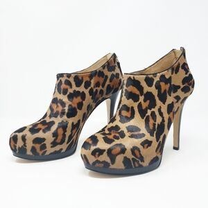 NINE WEST Haywire leather leopard booties